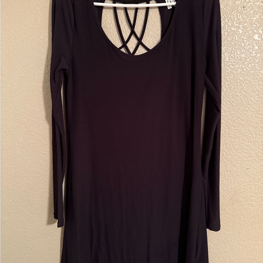 Elegant Black Long Sleeve Dress